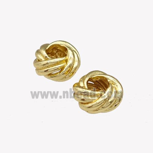 Copper Rondelle Beads Large Hole Gold Plated