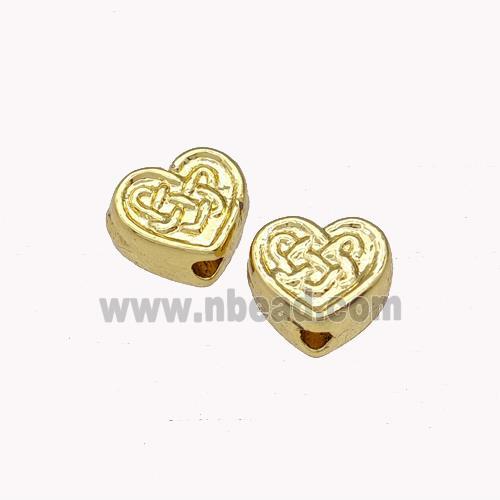 Copper Heart Beads Meander Gold Plated