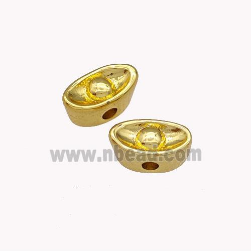 Copper Yuanbao Beads Gold Plated