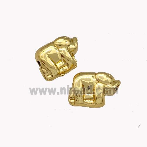 Copper Elephant Beads Gold Plated