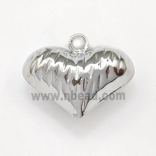 Copper Heart Pendant Hollow Platinum Plated