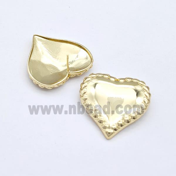 Copper Heart Stud Earrings Gold Plated