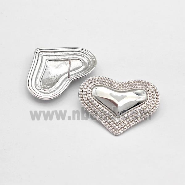 Copper Heart Stud Earrings Platinum Plated