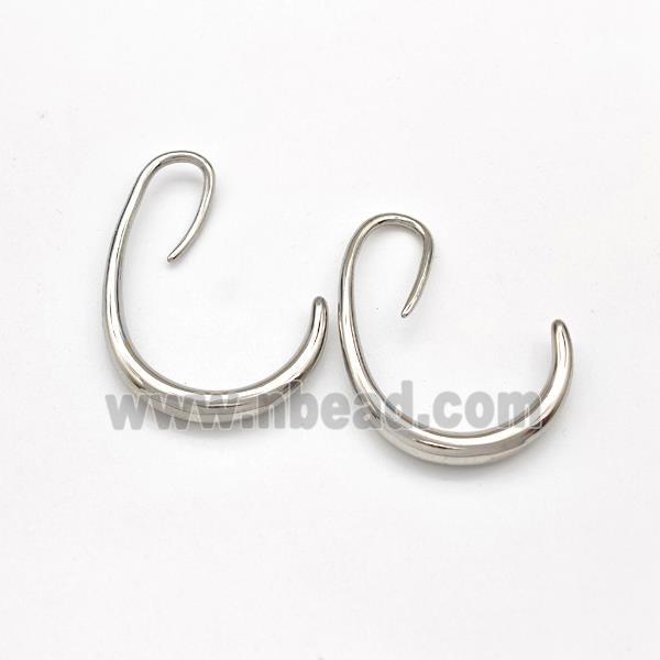 Copper Hook Earrings Platinum Plated