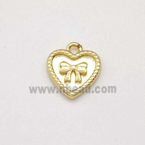 Copper Heart Pendant Bowknot Gold Plated