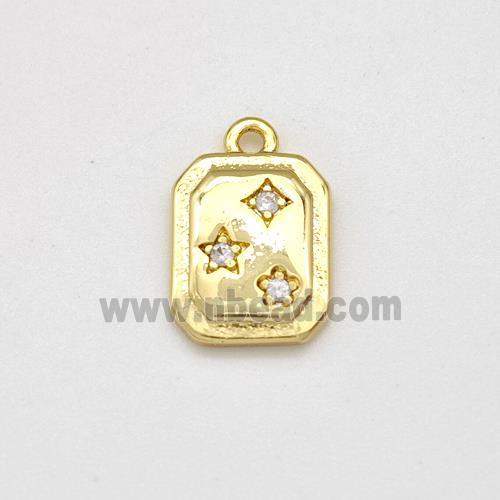 Copper Star Pendant Pave Zirconia Gold Plated