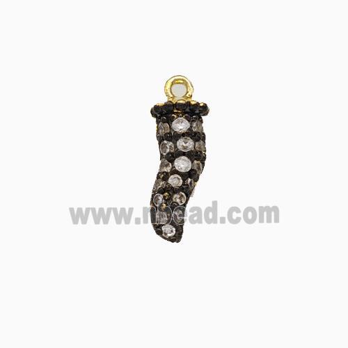 Copper Chili Pendant Micro Pave Zirconia Gold Plated