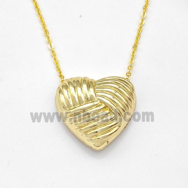 Copper Heart Necklace Gold Plated