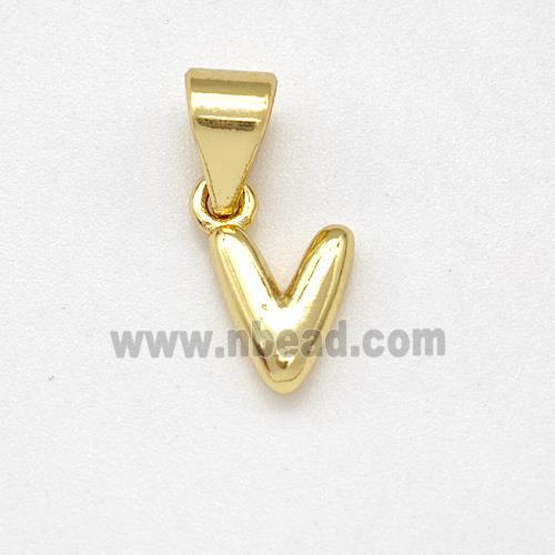 Copper Letter-V Pendant Gold Plated