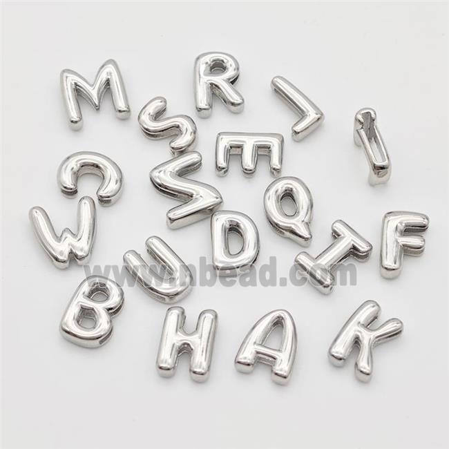 Copper Alphabet Beads Mix Letters Platinum Plated