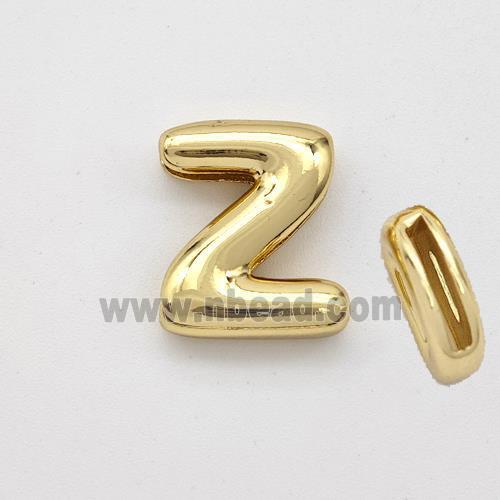 Copper Letter-Z Beads Gold Plated