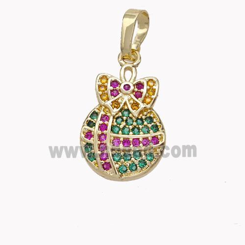 Christmas Gifts Charms Copper Pendant Micropave Zirconia Gold Plated