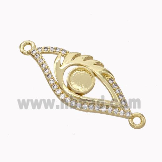 Copper Eye Connector Micropave Zirconia Gold Plated