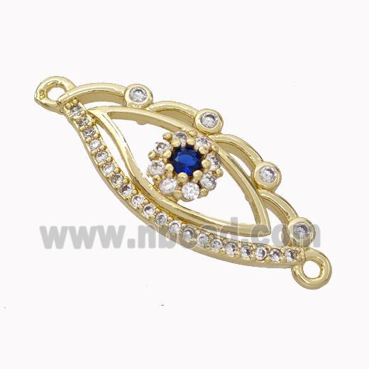 Copper Eye Connector Micropave Zirconia Gold Plated