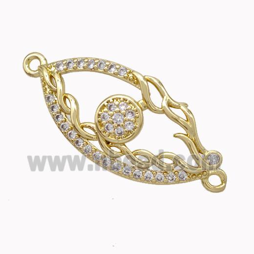 Copper Eye Connector Micropave Zirconia Gold Plated