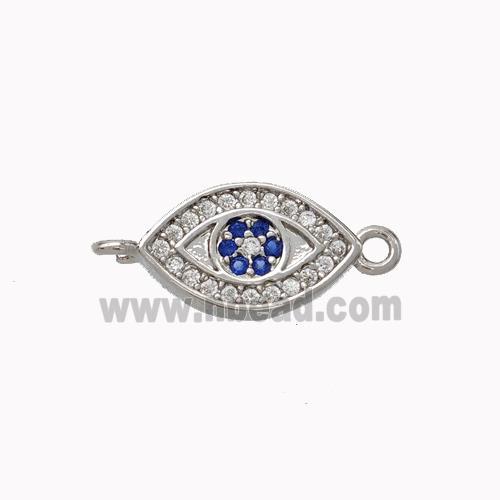 Copper Eye Connector Micropave Zirconia Platinum Plated