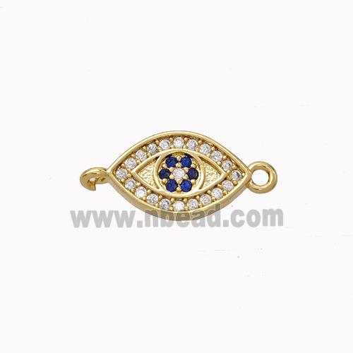 Copper Eye Connector Micropave Zirconia Gold Plated