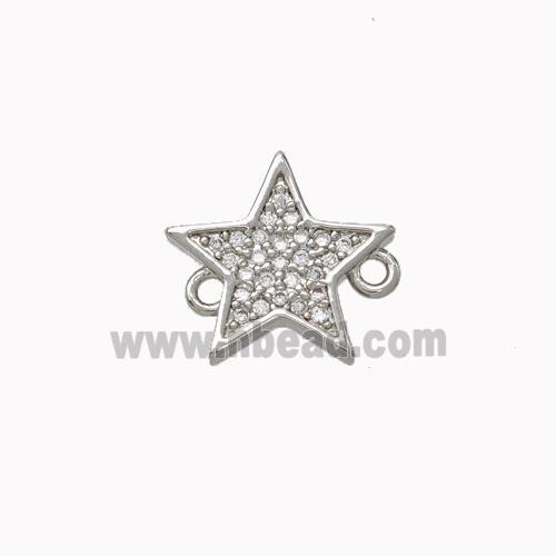 Copper Star Connector Micropave Zirconia Platinum Plated