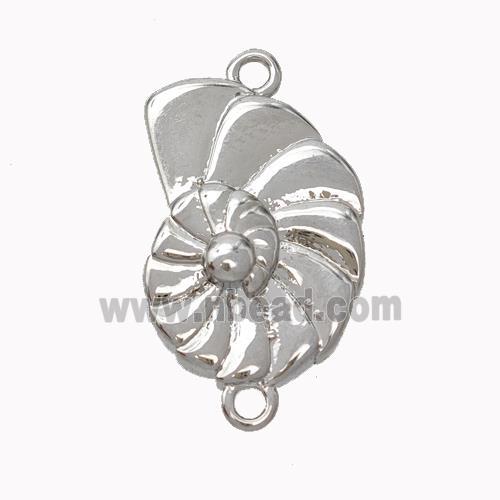 Nautilus Charms Copper Spiral Connector Shell Platinum Plated