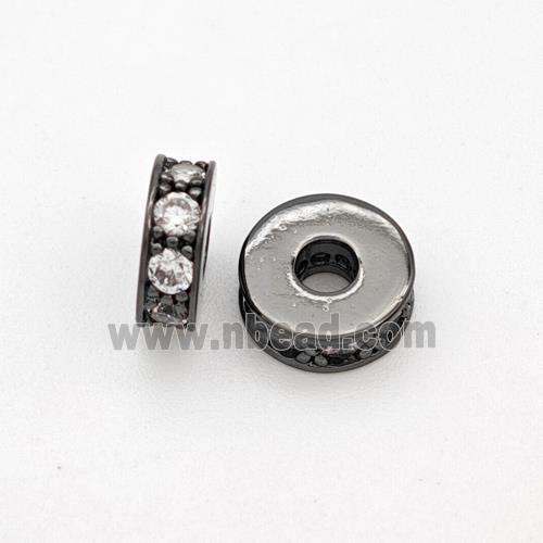 Copper Heishi Spacer Beads Micropave Zirconia Black Plated