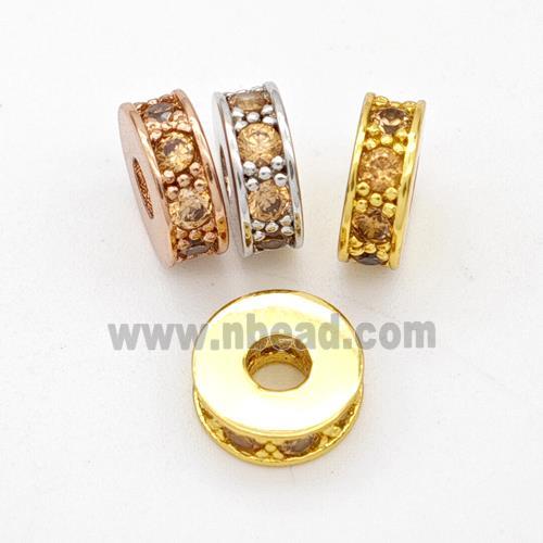 Copper Heishi Spacer Beads Micropave Zirconia Mixed