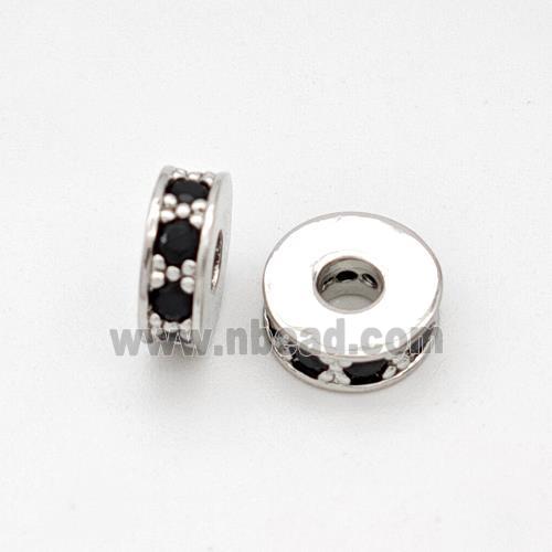 Copper Heishi Spacer Beads Micropave Zirconia Platinum Plated