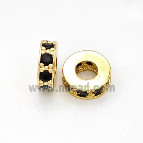 Copper Heishi Spacer Beads Micropave Zirconia Gold Plated