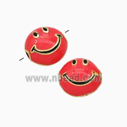 Copper Emoji Beads Red Eanmel Smileface Gold Plated