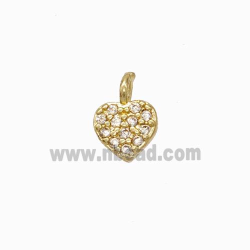 Copper Heart Pendant Micropave Zirconia Gold Plated