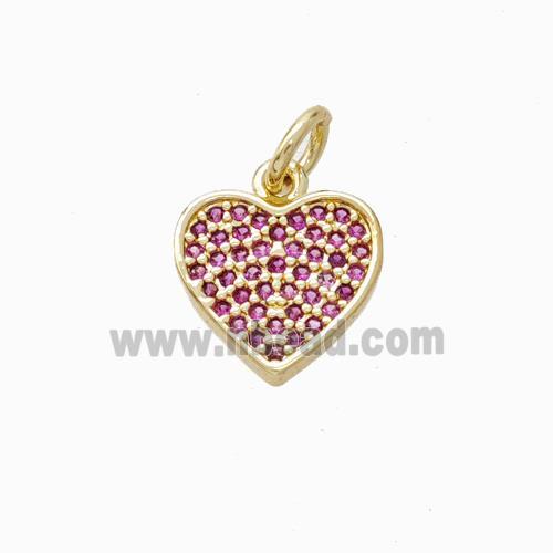 Copper Heart Pendant Micropave Zirconia Gold Plated