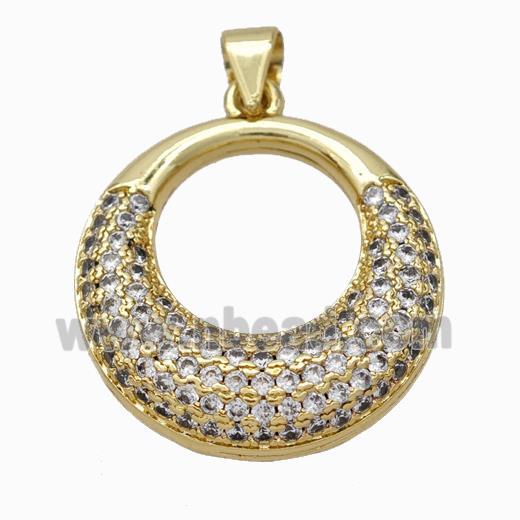 Copper GoGo Pendant Micropave Zirconia Gold Plated