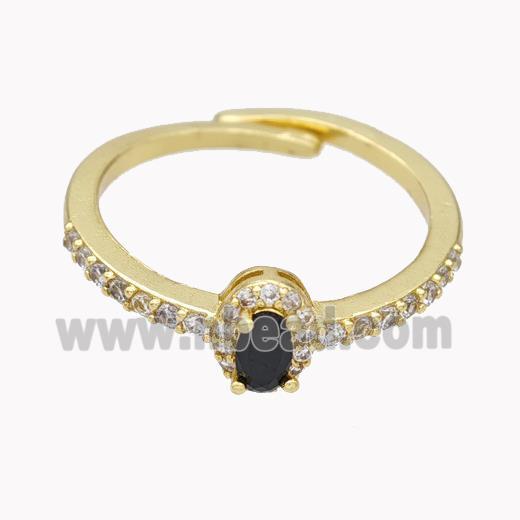 Copper Rings Micropave Zirconia Adjustable Gold Plated