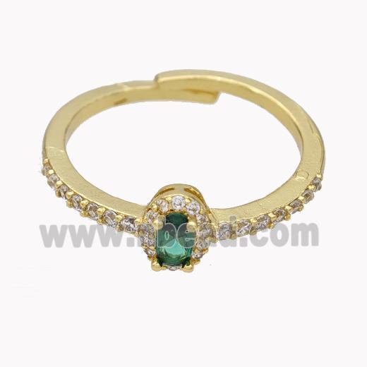 Copper Rings Micropave Zirconia Adjustable Gold Plated