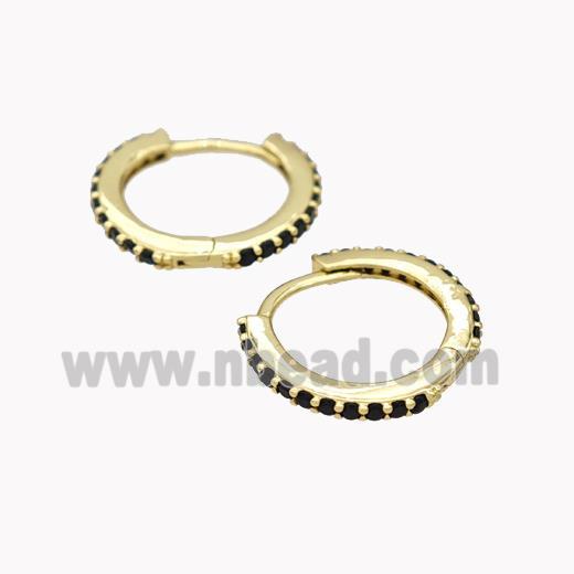 Copper Hoop Earrings Pave Zirconia Gold Plated