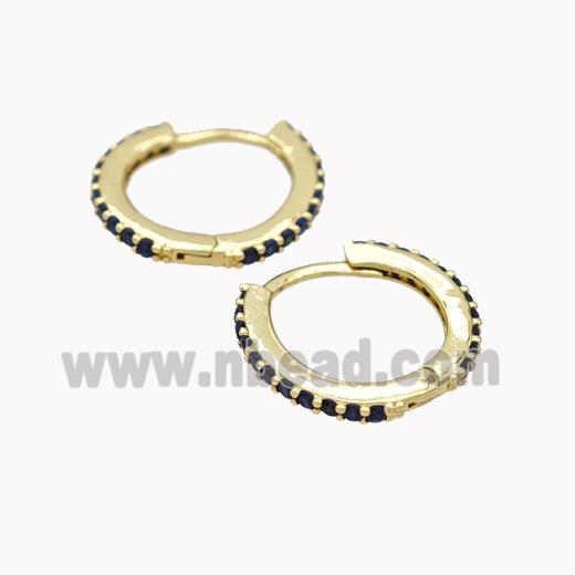 Copper Hoop Earrings Pave Zirconia Gold Plated