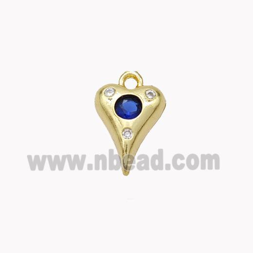 Copper Heart Pendant Pave Zirconia Gold Plated