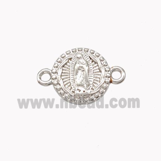 Virgin Mary Charms Copper Connector Platinum Plated