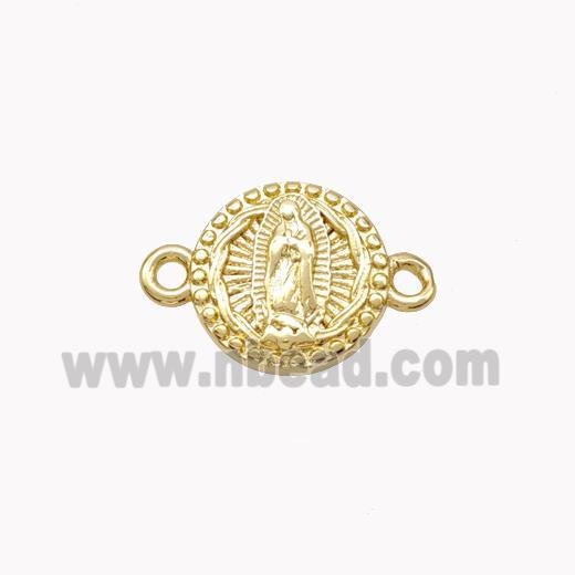 Virgin Mary Charms Copper Connector Gold Plated