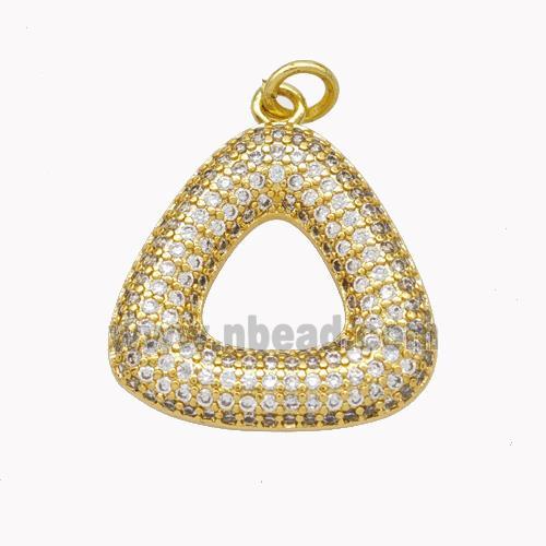 Copper Triangle Pendant Pave Zirconia Gold Plated