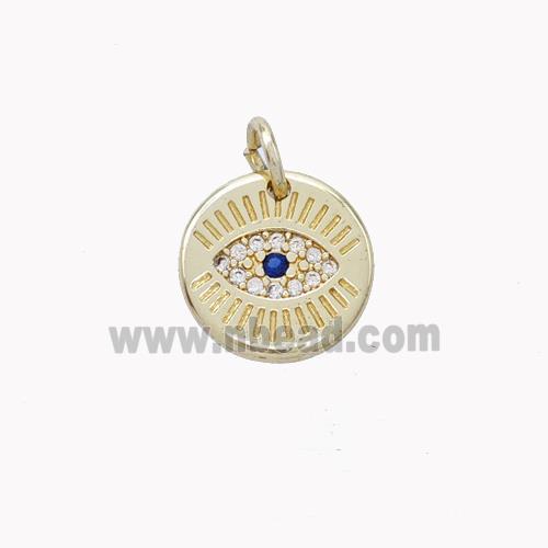 Copper Eye Pendant Pave Zirconia Gold Plated