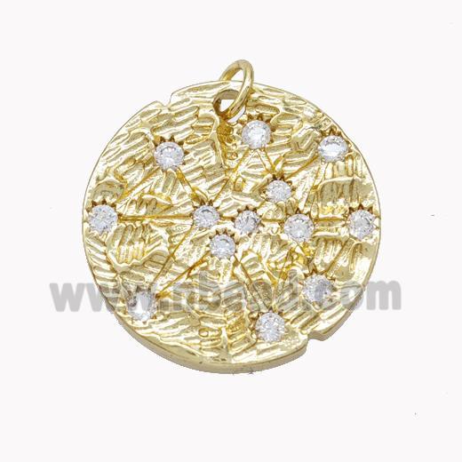 Copper Starmaps Charms Pendant Pave Zirconia Gold Plated