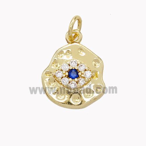 Copper Eye Pendant Micropave Zirconia Gold Plated