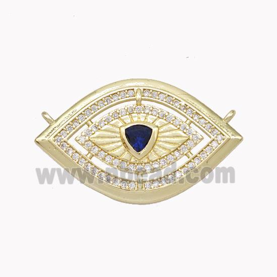 Copper Eye Pendant Pave Zirconia 2loops Gold Plated