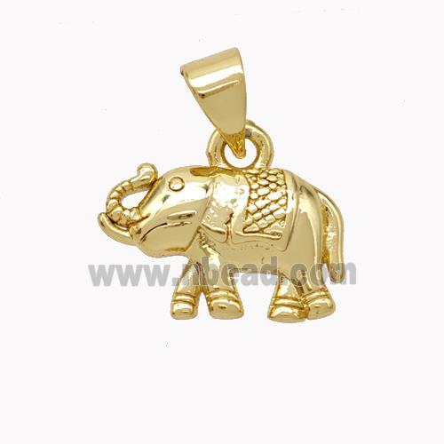 Copper Elephant Pendant Gold Plated