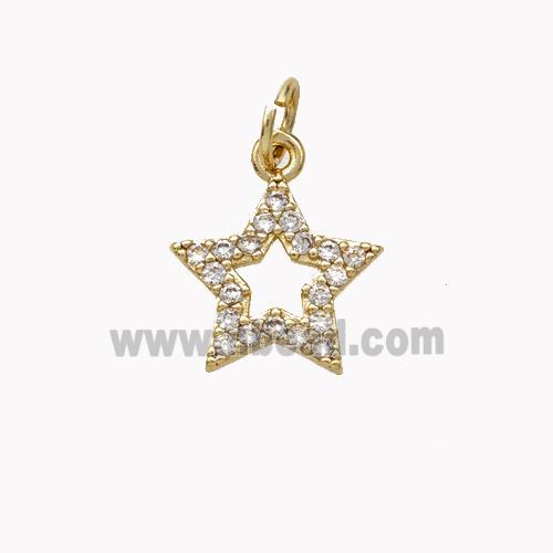 Copper Star Pendant Pave Zirconia Gold Plated