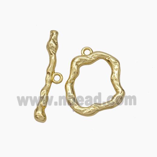 Copper Toggle Clasp Hammered Gold Plated