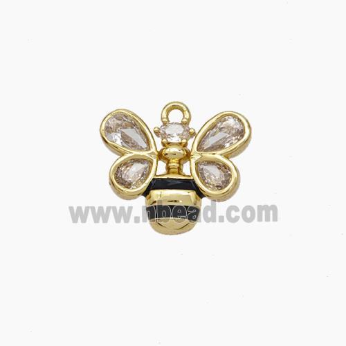 Copper Honeybee Pendant Pave Zirconia Gold Plated