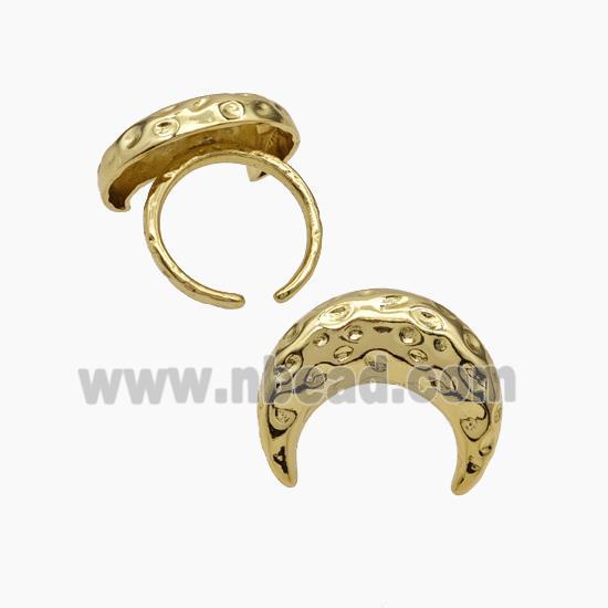 Copper Moon Rings Hammered Gold Plated