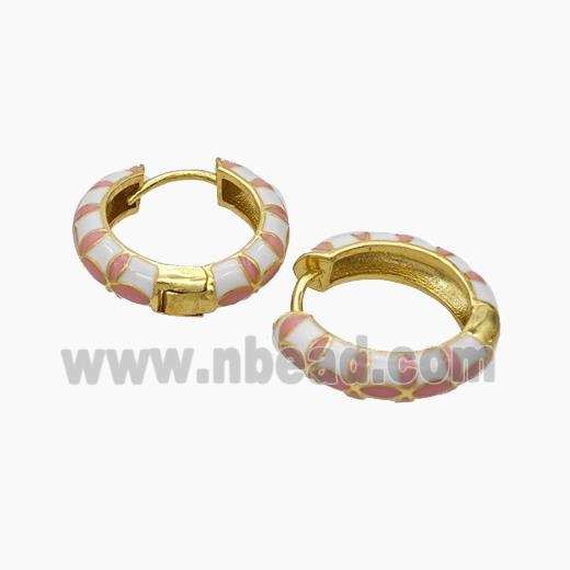 Copper Hoop Earrings Enamel Gold Plated