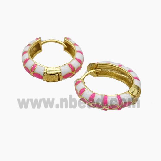 Copper Hoop Earrings Enamel Gold Plated